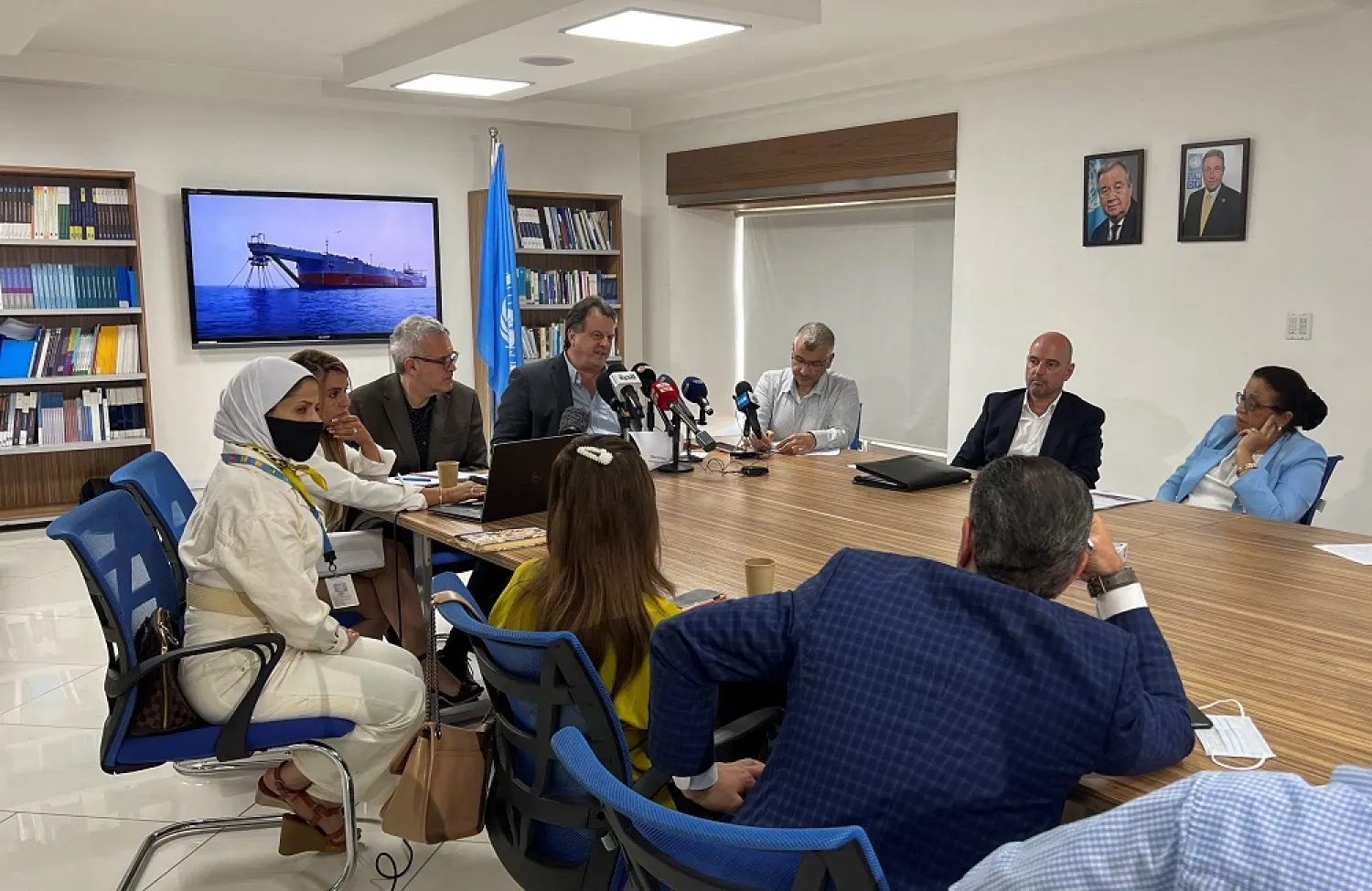 David Gressly, the United Nations Resident and Humanitarian Coordinator for Yemen, attends a press briefing at the UNDP Regional Hub Office for Arab States in Amman, Jordan May 9, 2022. Picture taken May 9, 2022. (Reuters)