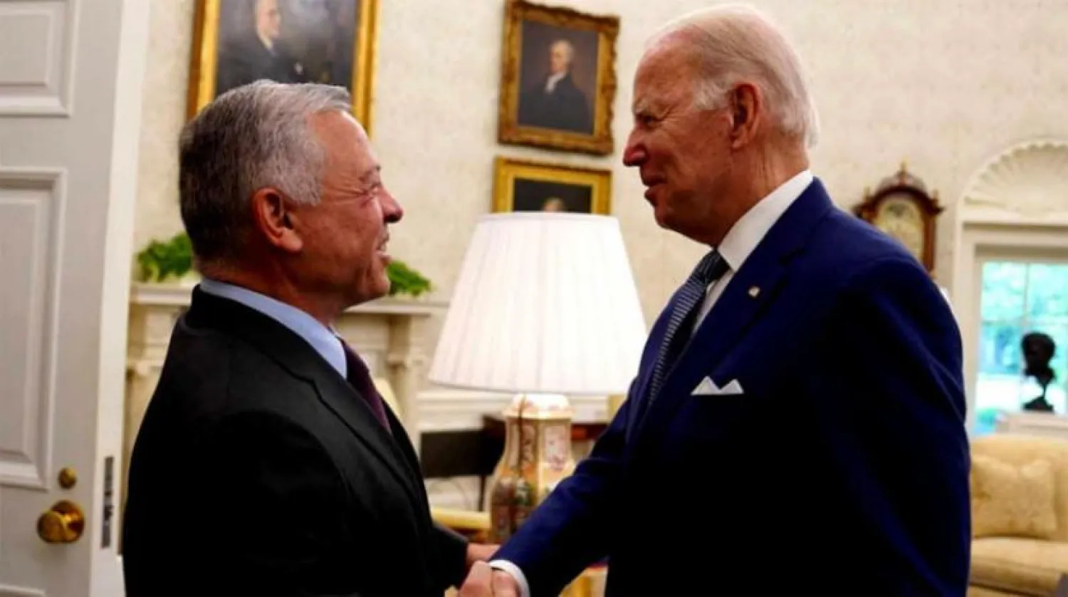 US President Joe Biden meets with Jordanian King Abdullah II at the White House on Friday. (dpa) 