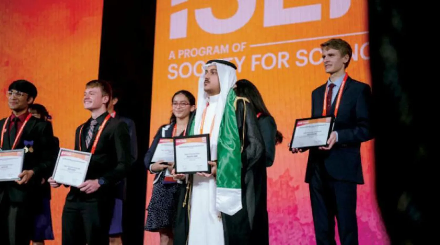 Student Abdullah al-Ghamdi, winner of the 2022 Regeneron Young Scientist Award (Asharq Al-Awsat)
