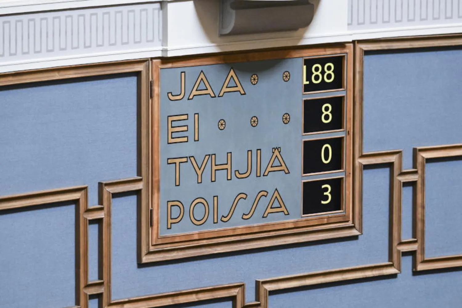 نتيجة تصويت البرلمان الفنلندي على الانضمام للحلف الأطلسي (إ.ب.أ)