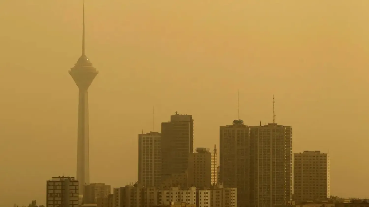A view shows Tehran's Milad telecommunication tower during a sandstorm in Tehran. (Reuters)