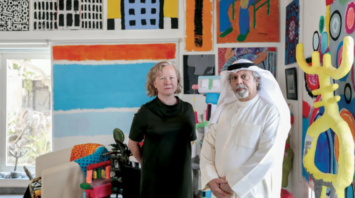 الفنان محمد أحمد إبراهيم والقيمة مايا أليسون (تصوير: أوغسطين باراديس)