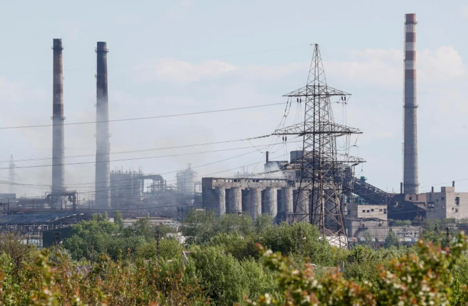 مجمع آزوفستال الصناعي في ماريوبول (رويترز)