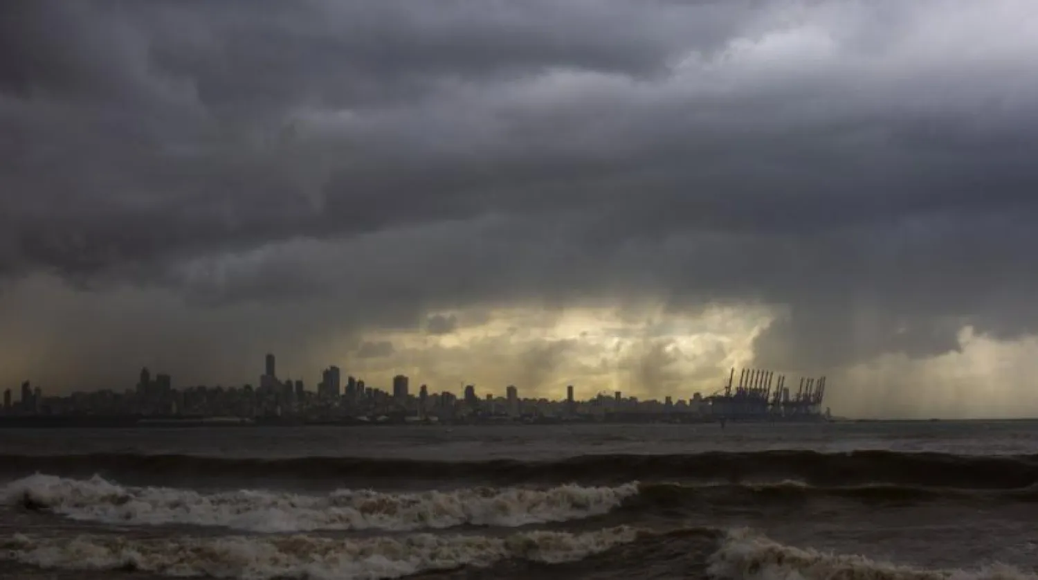 Representation Photo: Heavy clouds hover over Beirut as waves crash on the seawall of the corniche, in Dbayeh, Lebanon, Wednesday, Feb. 17, 2021. (AP)
