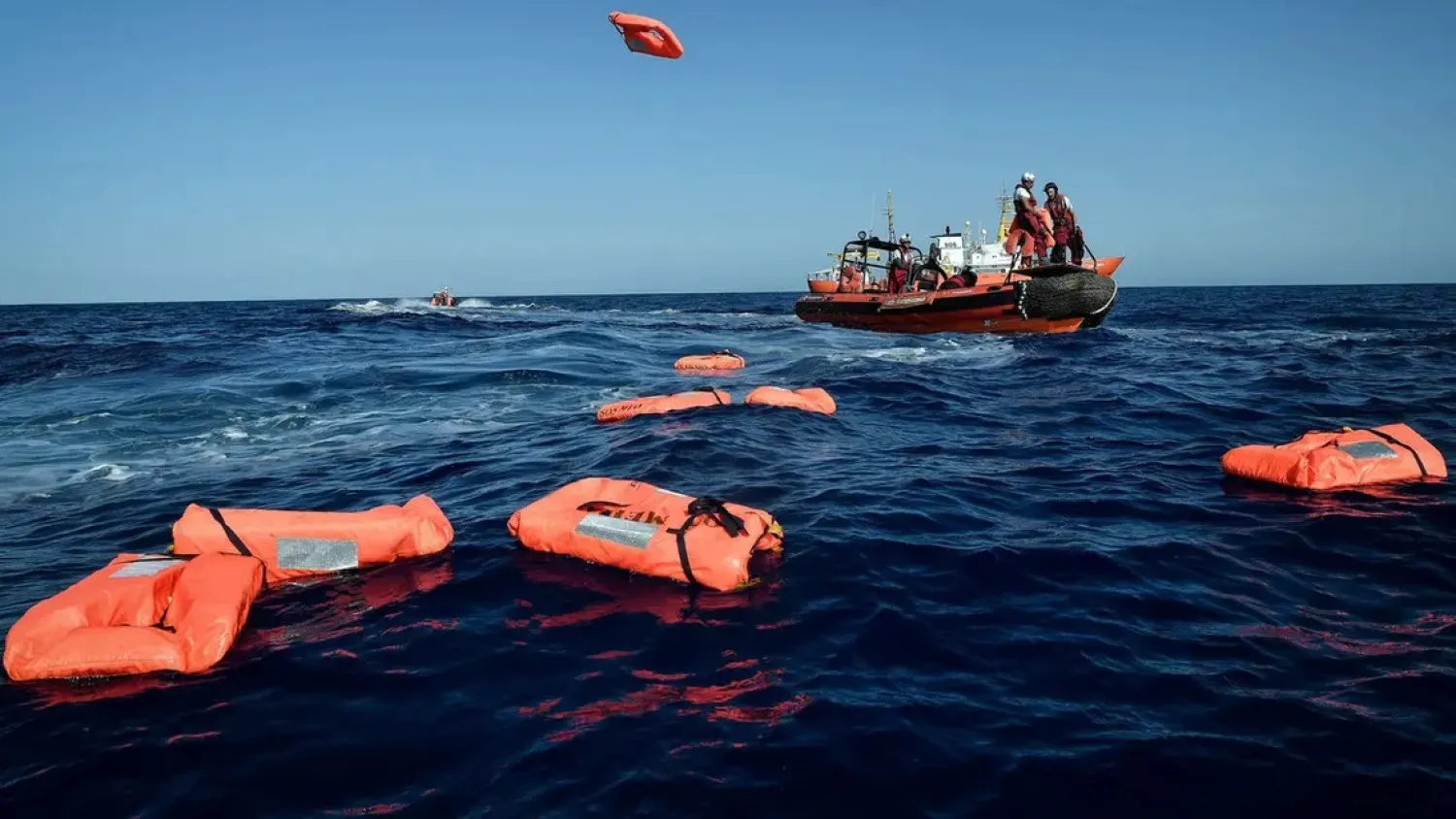 File photo of an inflatable boat that sank off the coast of Libya resulting in many deaths of migrants. (AFP)
