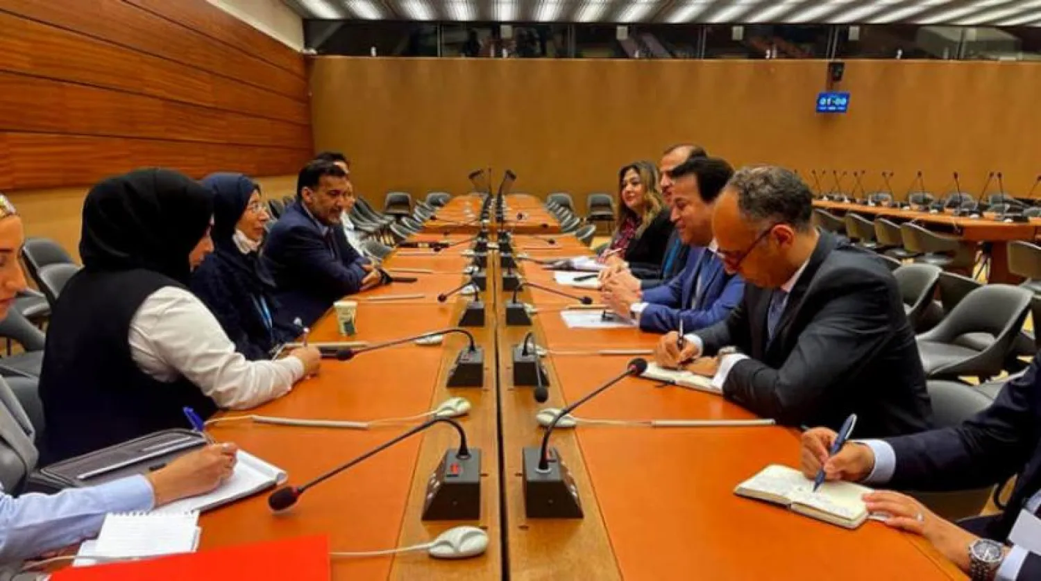 The Egyptian and Qatari ministers meet in Geneva. (Egyptian government)