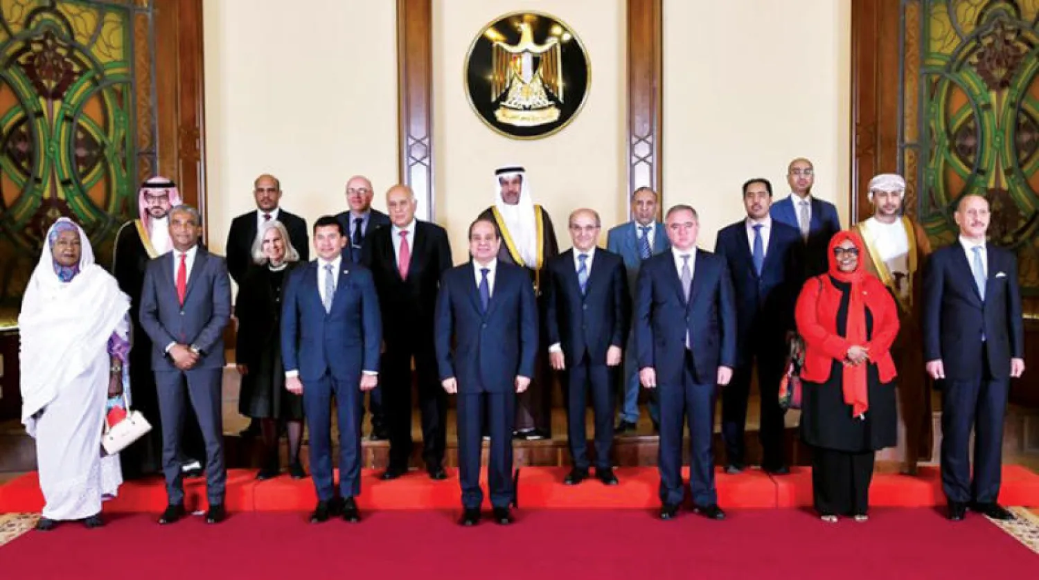 السيسي خلال استقبال وزراء الشباب والرياضة العرب (الرئاسة المصرية)
