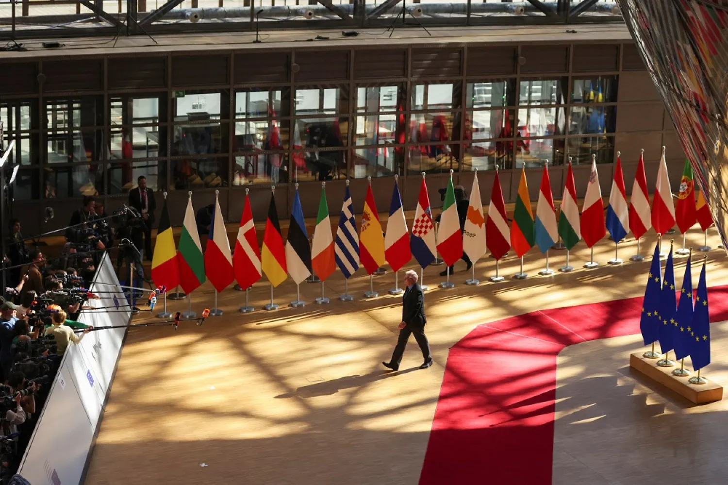 High Representative of the European Union for Foreign Affairs and Security Policy Josep Borrell arrives for the second day of a European Union leaders summit as EU leaders attempt to agree on Russian oil sanctions in response to Russia's invasion of Ukraine, in Brussels, Belgium May 31, 2022. (Reuters)