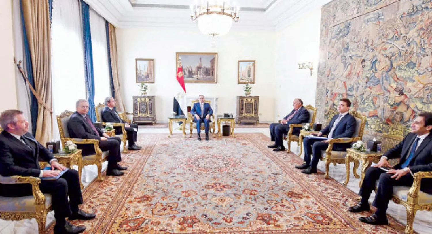 السيسي مستقبلاً مفوض الاتحاد الأوروبي لسياسة الجوار والتوسع (الرئاسة المصرية)