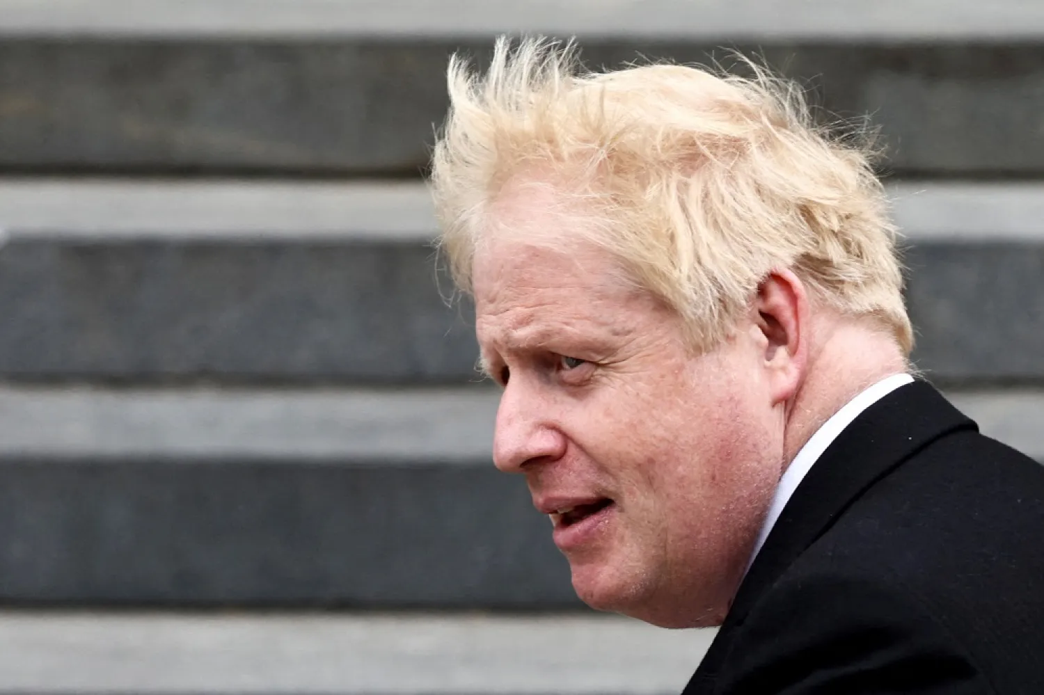 Britain's Prime Minister Boris Johnson arrives to attend the National Service of Thanksgiving for The Queen's reign at Saint Paul's Cathedral in London on June 3, 2022 as part of Queen Elizabeth II's platinum jubilee celebrations. (AFP)