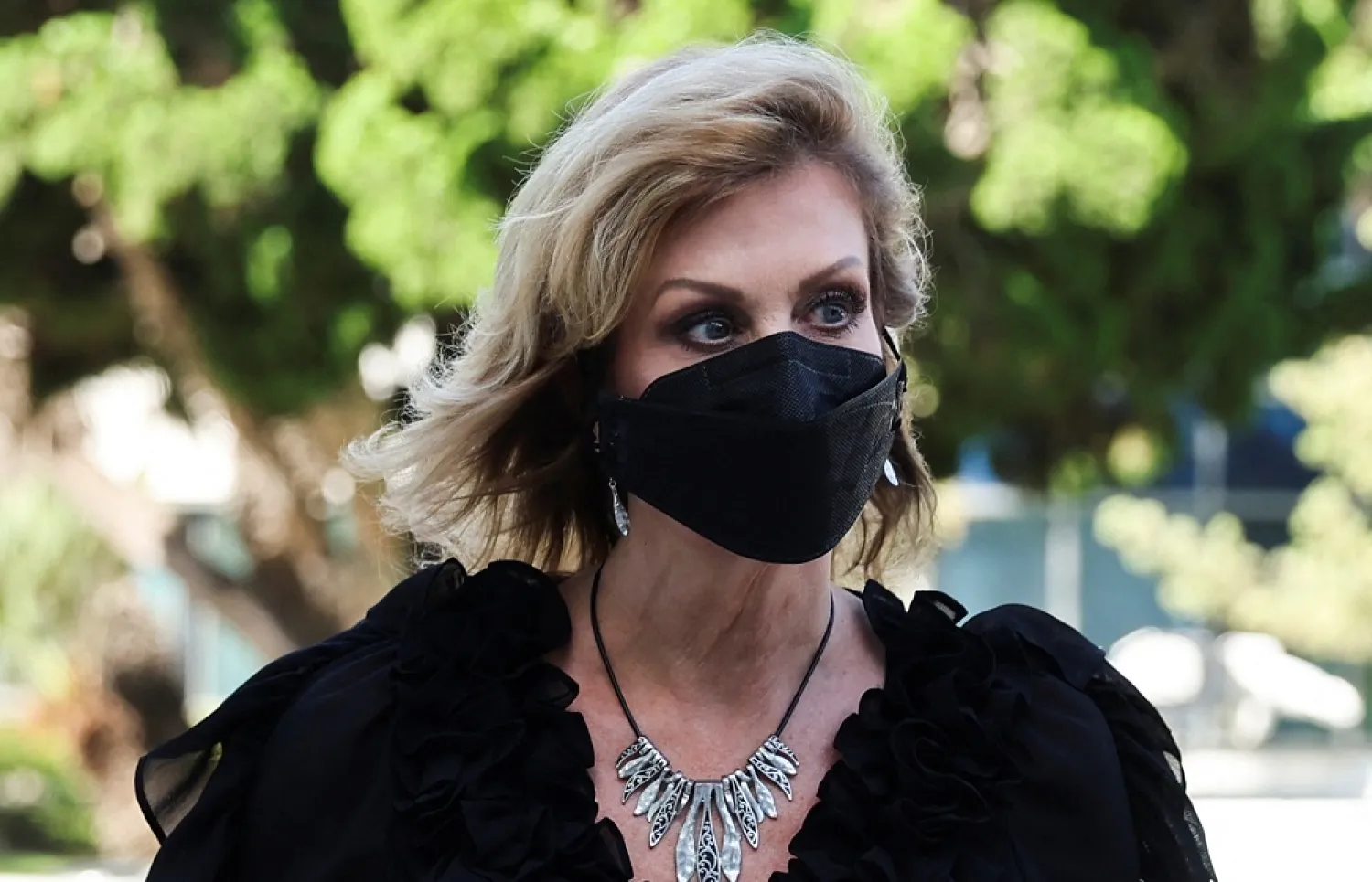 Plaintiff Judy Huth arrives for opening statements in the civil suit against Bill Cosby at Santa Monica courthouse, California, US, June 1, 2022. (Reuters)