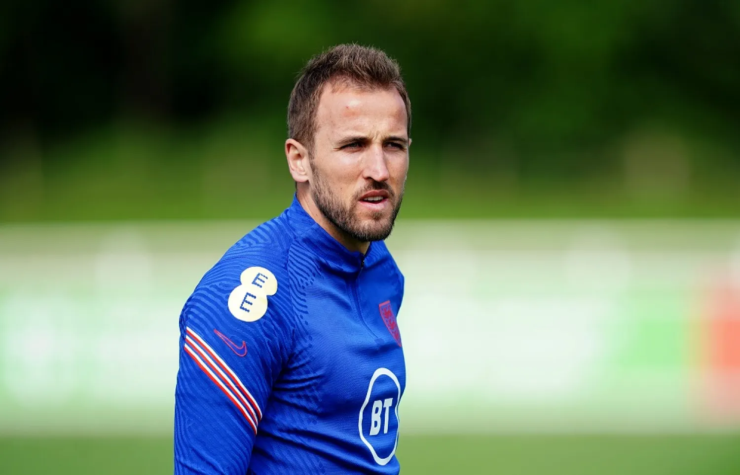 03 June 2022, United Kingdom, Burton-Upon-Trent: England's Harry Kane takes part in a training session for the England national team at St George's Park ahead of Saturday's UEFA Nations League Group C match against Hungary. (dpa)