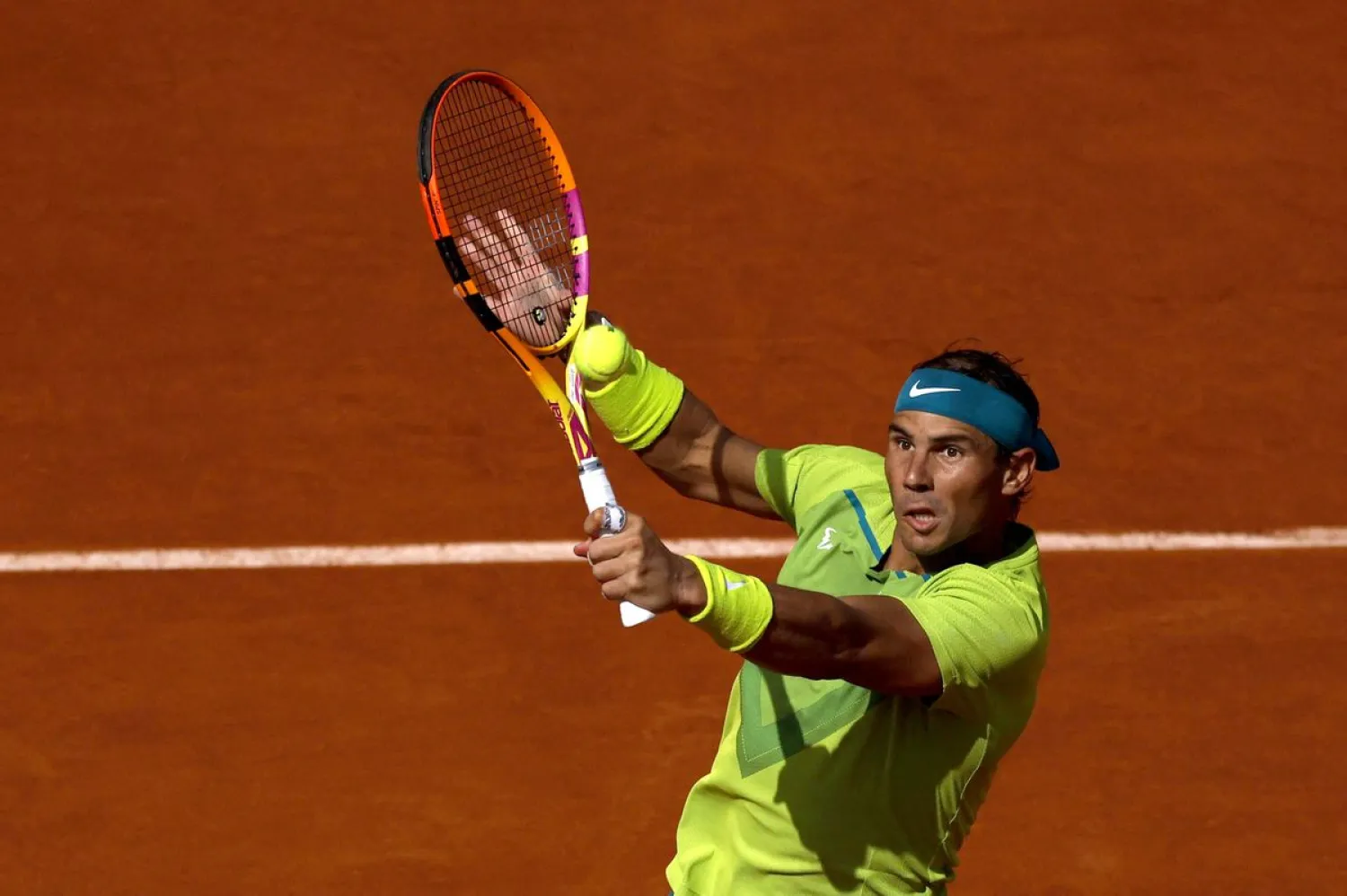 Rafael Nadal during the final at Roland Garros on Sunday. Reuters