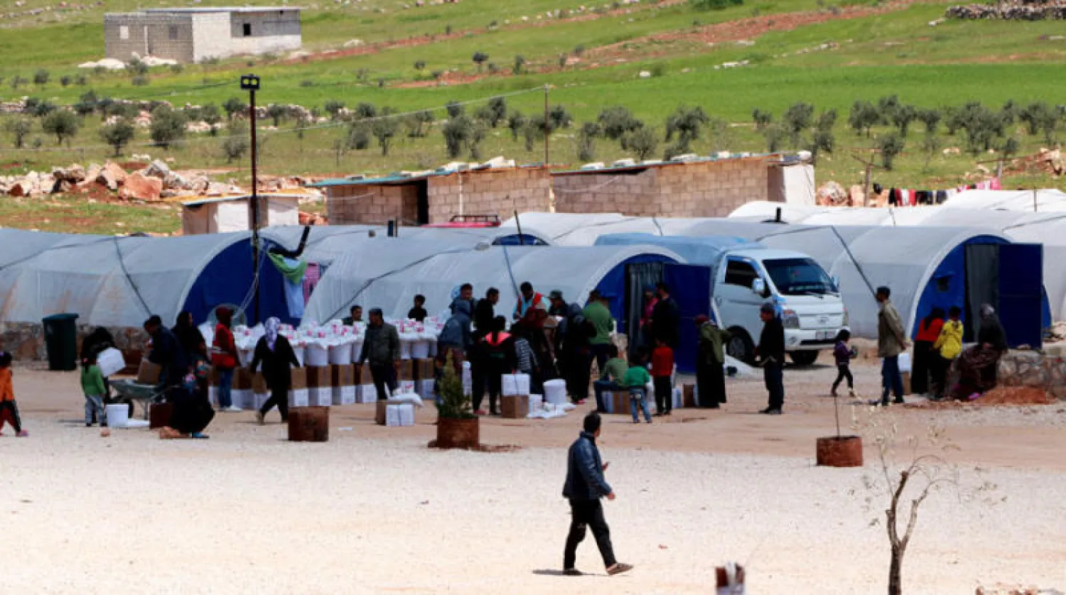 نشاط سكاني داخل مخيم الشهباء شمال حلب (الشرق الأوسط)