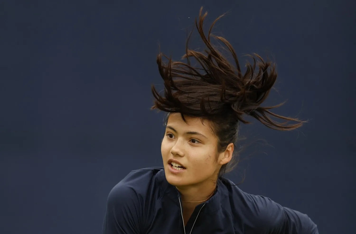 Tennis - Nottingham Open - Nottingham Tennis Center, Nottingham, Britain - June 6, 2022 Britain's Emma Raducanu during a practice session. (Reuters)