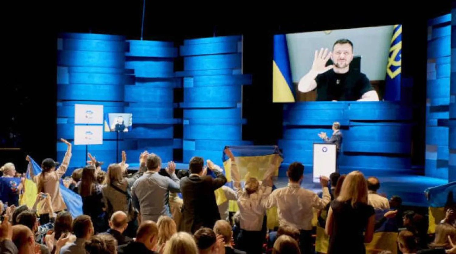 Ukrayna Devlet Başkanı Zelenskiy, Kopenhag’da gerçekleşen uluslararası konferansa video konferans yolu ile katıldı (DPA)