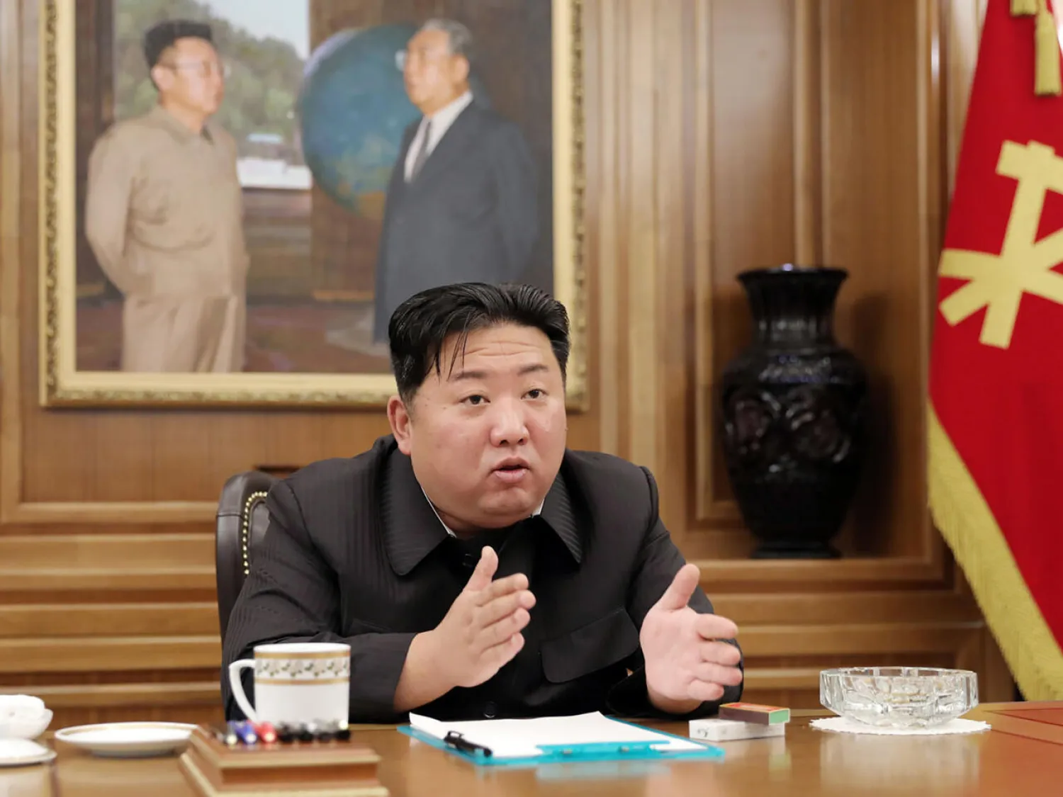 Pyongyang's leader Kim Jong Un recently vowed to use "power" to defend the country's sovereignty STR KCNA VIA KNS/AFP
