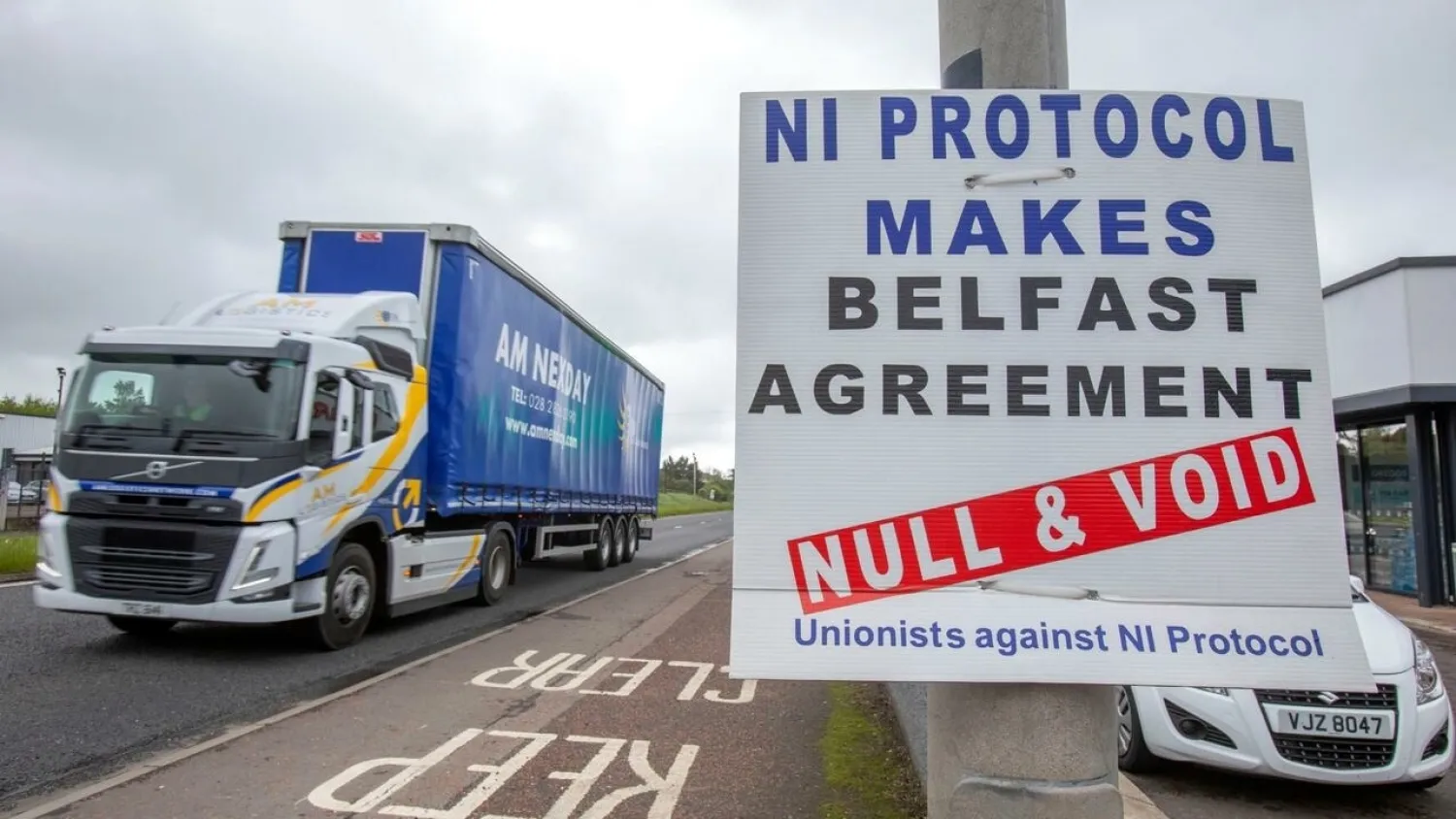 Critics of the 'Northern Ireland Protocol' say it is disrupting trade and casting the territory adrift from the rest of the UK. Paul Faith AFP

