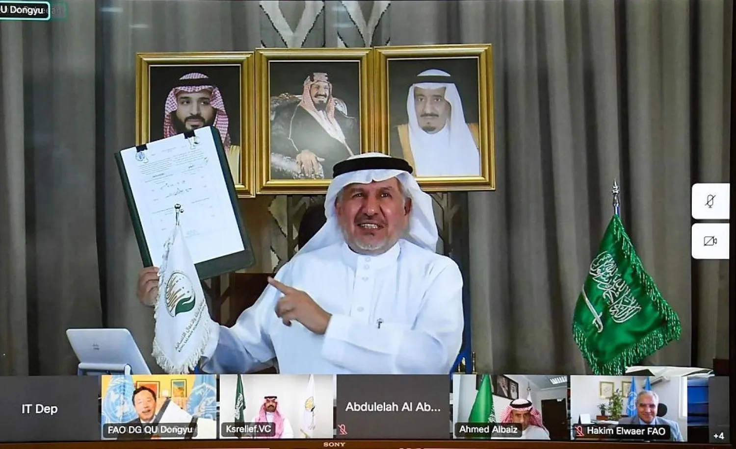 KSrelief and the FAO sign an agreement to improve the living conditions of Yemeni families whose main source of income depends on agriculture, livestock and fisheries. (SPA)