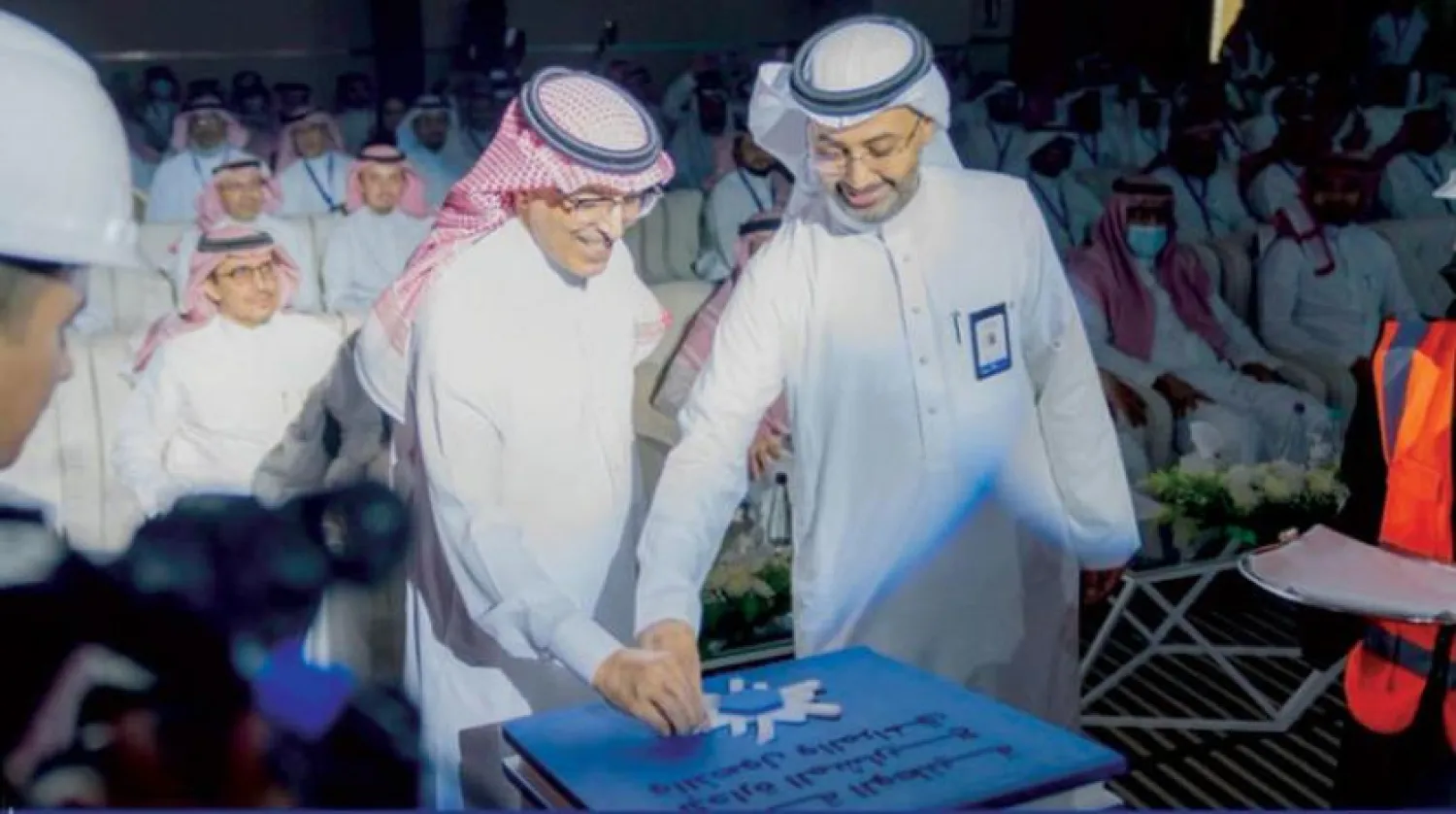 Saudi Minister of Finance Mohammed Al-Jadaan during the inauguration of the National Guide to Project Management and the National Guide to Asset and Facilities Management (Asharq Al-Awsat)