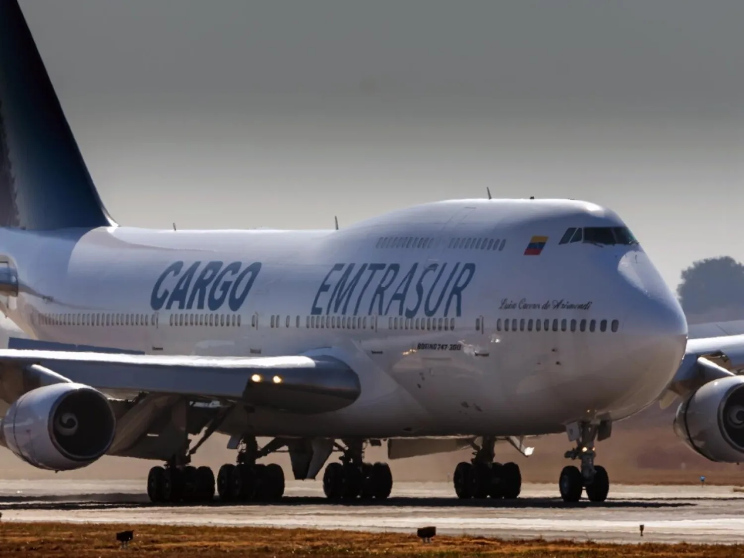 The Boeing 747 at Cordoba airport in Argentina Sebastian BORSERO AFP/File
