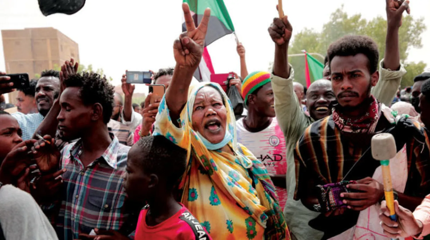 من احتجاجات السودانيين وسط الخرطوم (أ.ب)