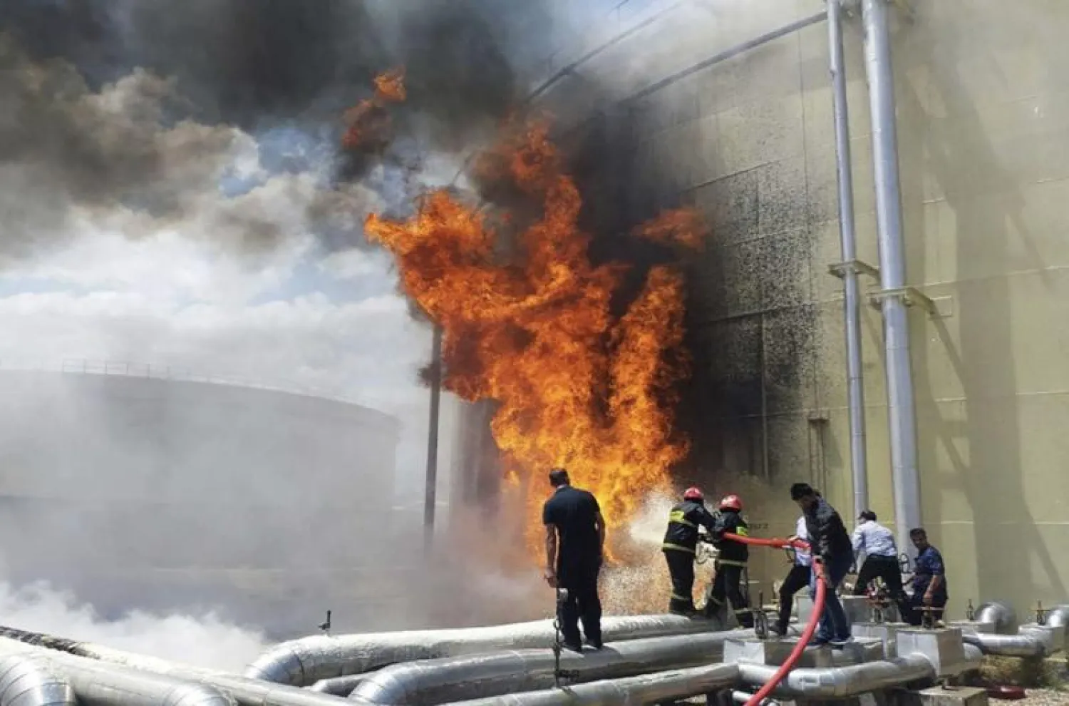 لقطة لحريق سابق في منشأة إيرانية (أرشيفية)