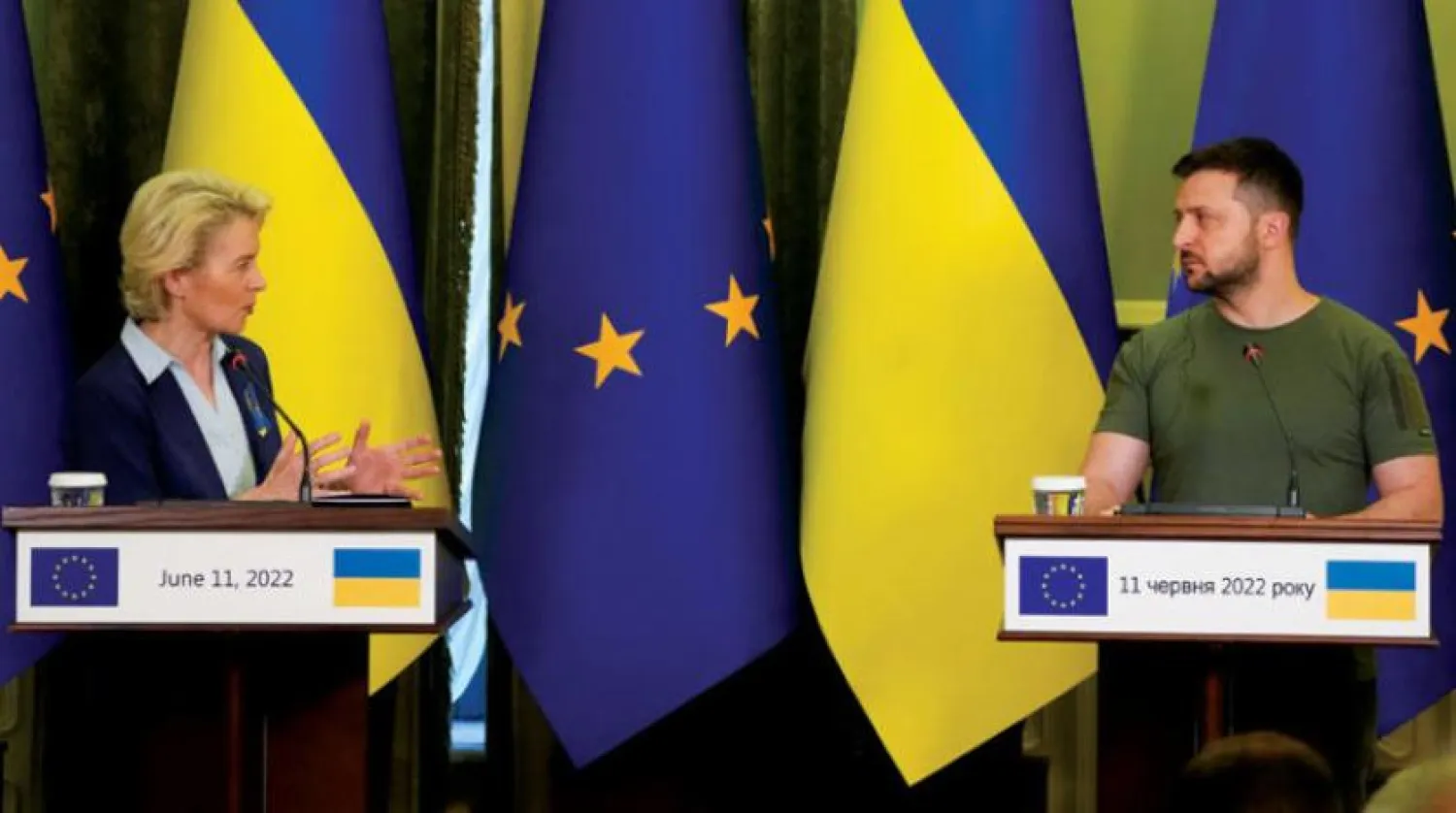 Ukrayna Devlet Başkanı ile Avrupa Komisyonu Başkanı tarafından 11 Haziran'da Kiev'de düzenlenen basın toplantısı (AP)