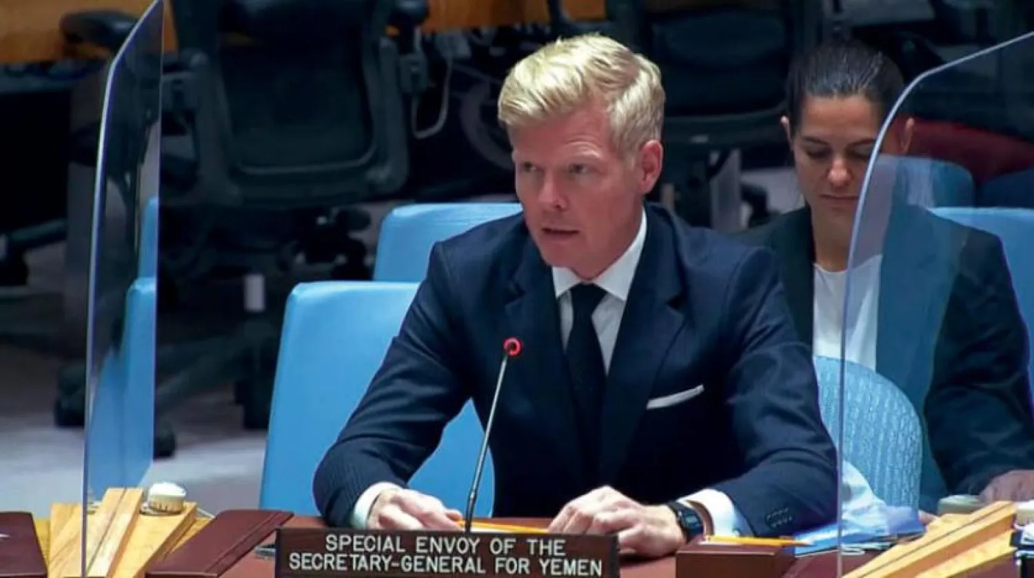 UN envoy Hans Grundberg speaks at the Security Council session (UN)