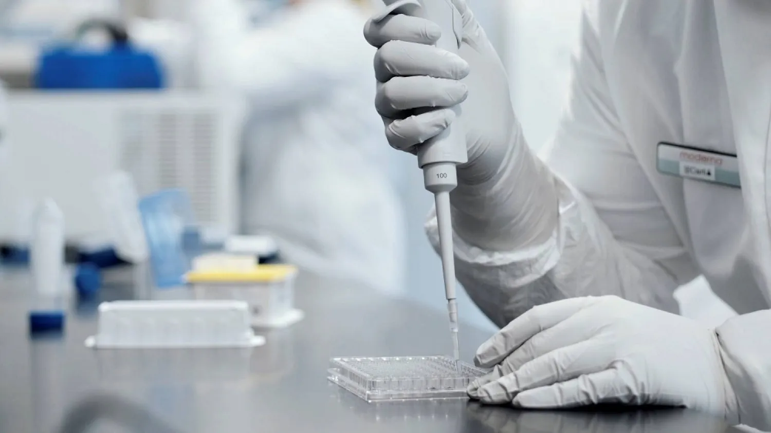 A researcher works in a lab run by Moderna Inc. (Reuters)