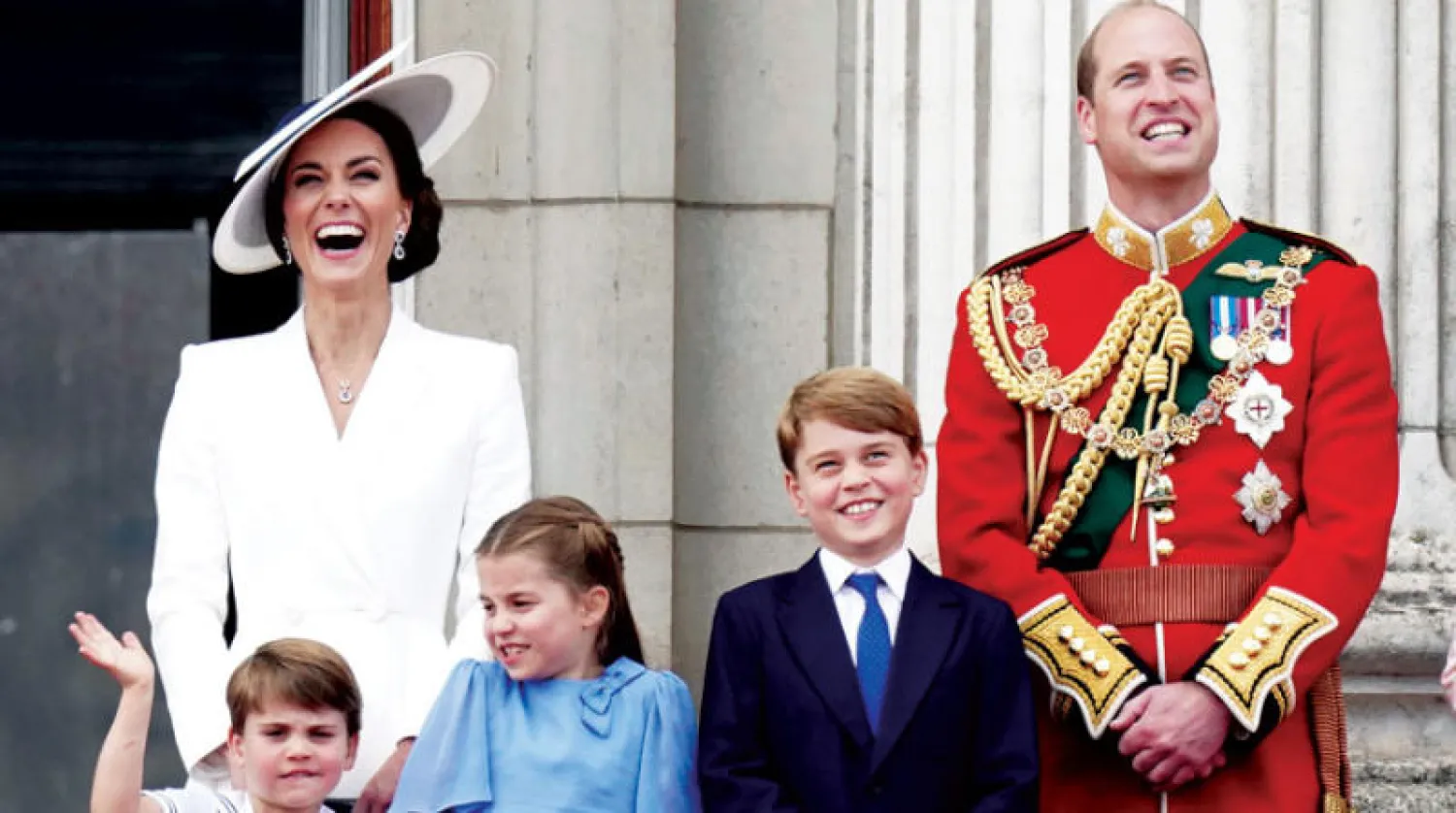 الأمير ويليام وزوجته كيت وأولادهما الثلاثة (أ.ب)