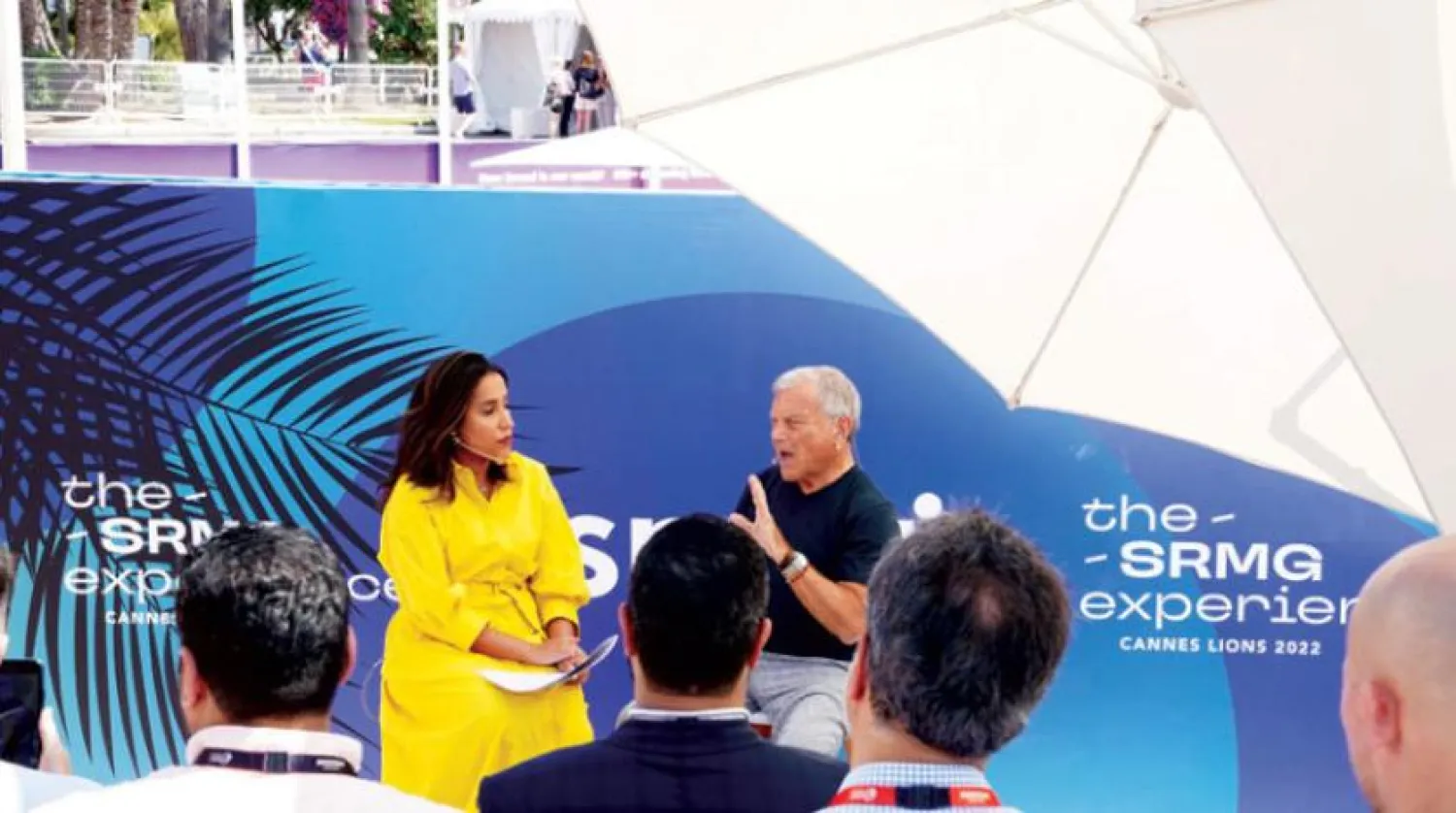 SRMG CEO’su Cumana er-Raşid, Cannes Lions Uluslararası Yaratıcılık Festivali’ndeki SRMG standında Sorell ile yapılan oturumun moderatörlüğünü yaptı. (Şarku'l Avsat)