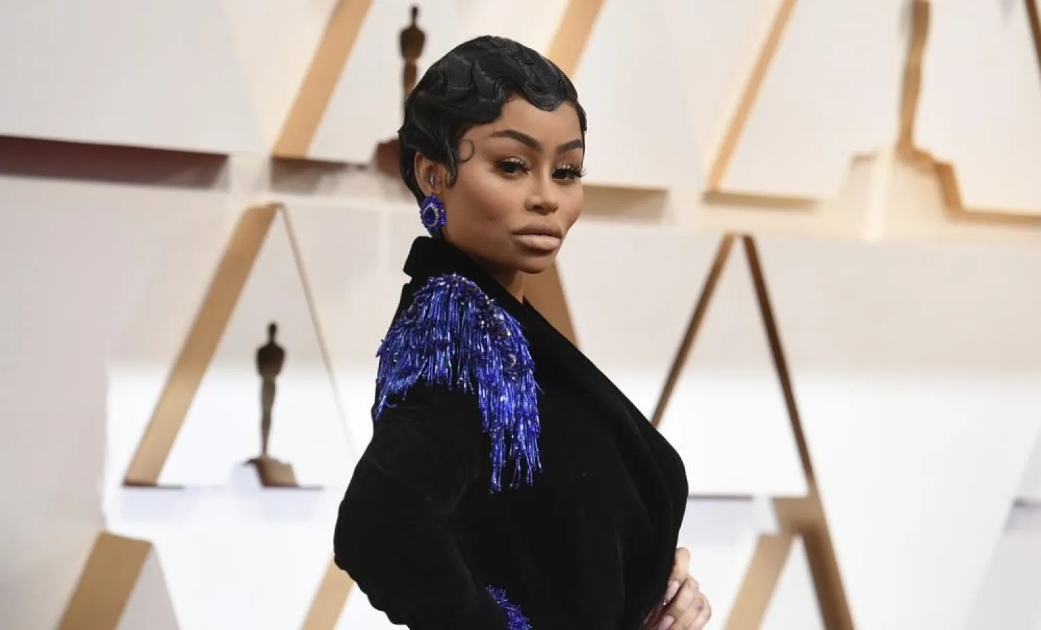 Blac Chyna arrives at the Oscars on Sunday, Feb. 9, 2020, at the Dolby Theatre in Los Angeles. (AP)