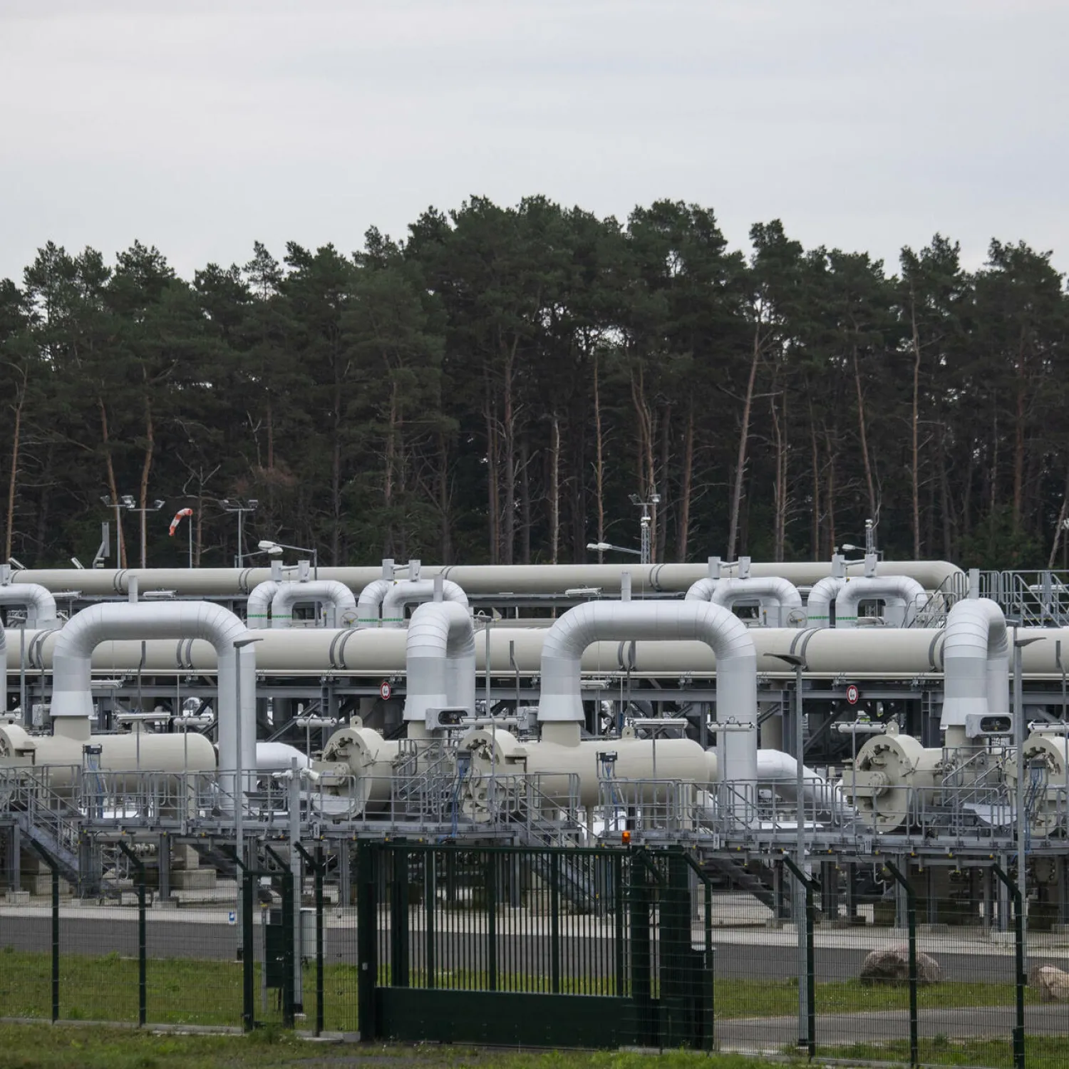 View of the Pipeline Inspection Gauge (PIG) receiving station, the Nord Stream 2 part of the landfall area in Lubmin on Germany’s Baltic Sea coast, taken on September 21, 2021. John MacDougall, AFP
