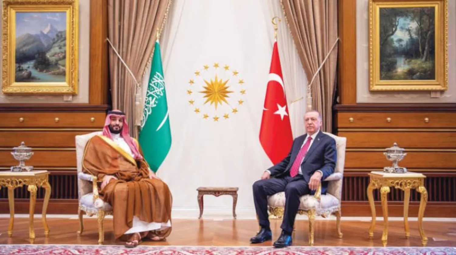Turkish President Recep Tayyip Erdogan and Saudi Crown Prince Mohammed bin Salman held a bilateral meeting and a session of talks that reviewed relations and developments in the region (SPA)