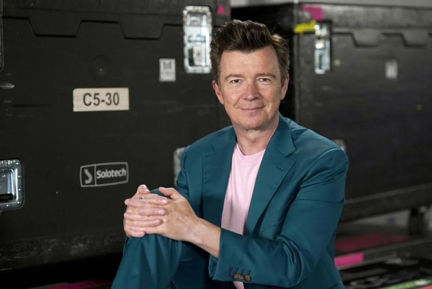British singer-songwriter Rick Astley poses for a portrait before a concert at the Allstate Arena in Rosemont, Ill., on June 17, 2022. (AP)