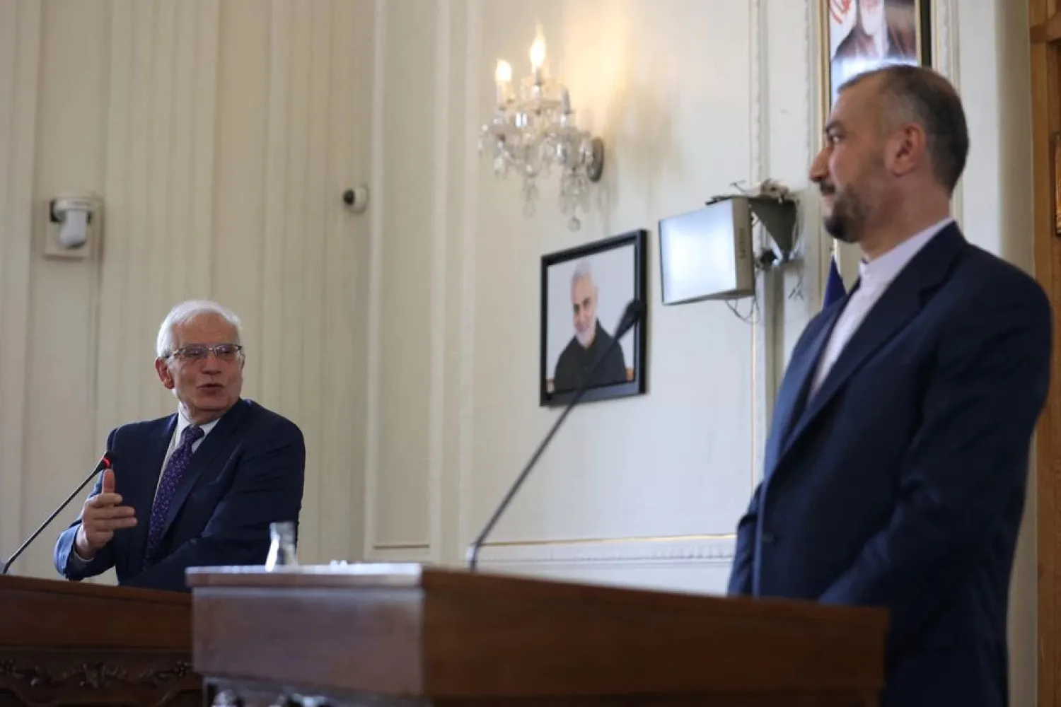 Iran's Foreign Minister Hossein Amir-Abdollahian and High Representative of the European Union for Foreign Affairs and Security Policy Josep Borrell attend a joint news conference, in Tehran, Iran June 25, 2022. Majid Asgaripour/WANA (West Asia News Agency) via REUTERS