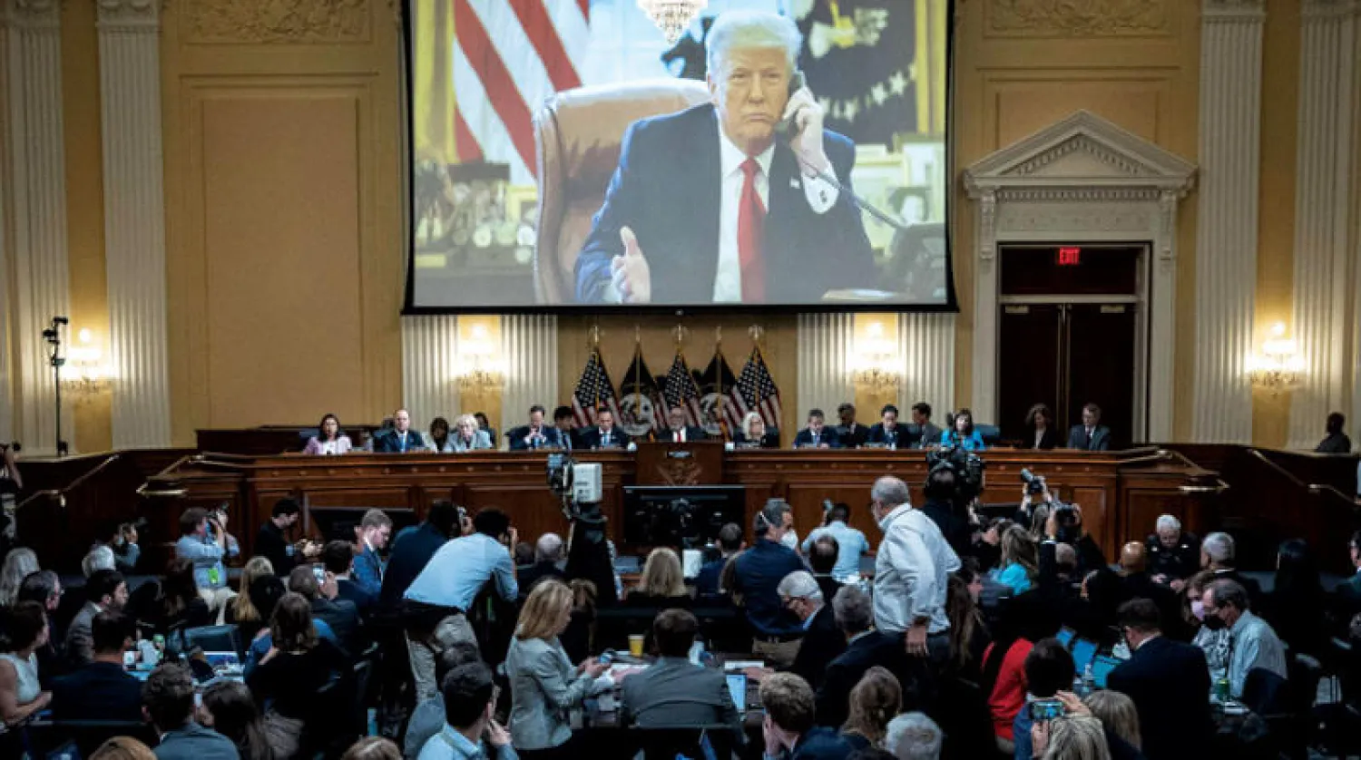 الجلسة الثالثة في الكونغرس للاستماع للشهادات حول أحداث «الكابيتول» في 16 يونيو (أ.ف.ب)