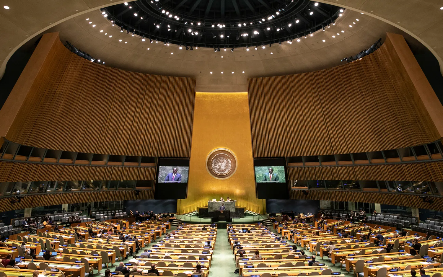 File Photo: Haiti's Foreign Minister Bocchit Edmond addresses the 74th session of the United Nations General Assembly at the UN headquarters, September 28, 2019. (AP Photo/Jeenah Moon)
