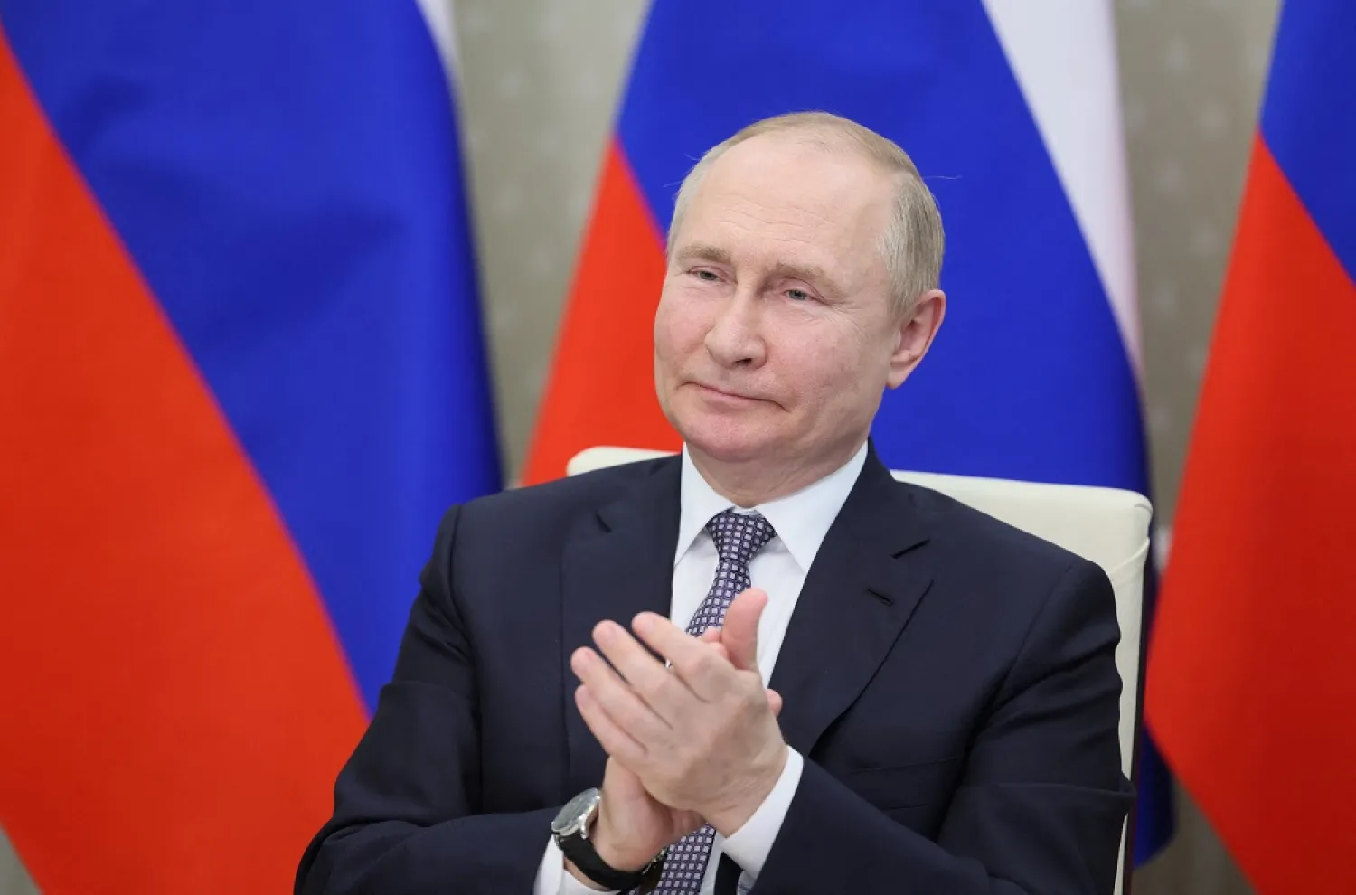 Russian President Vladimir Putin attends a BRICS+ meeting during the BRICS summit via a video link in the Moscow region, Russia June 24, 2022. (Sputni/Kremlin via Reuters)