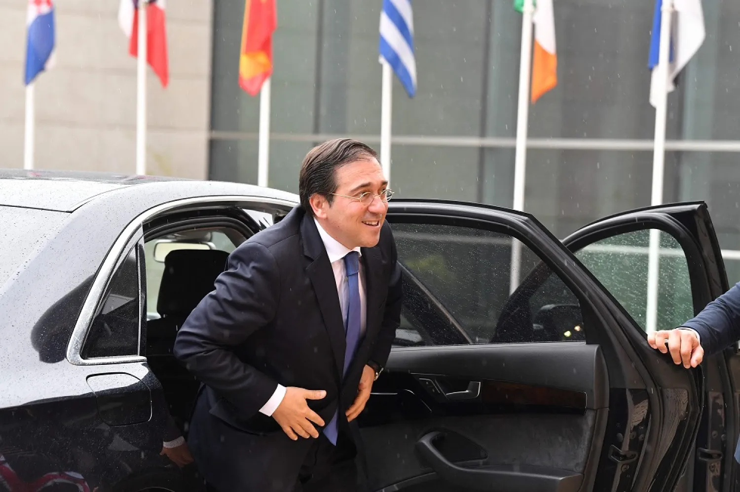 Spain's Minister of Foreign Affairs Jose Manuel Albares Bueno arrives for a Foreign Affairs Council meeting at the EU Council building in Luxembourg on June 20, 2022. (AFP)