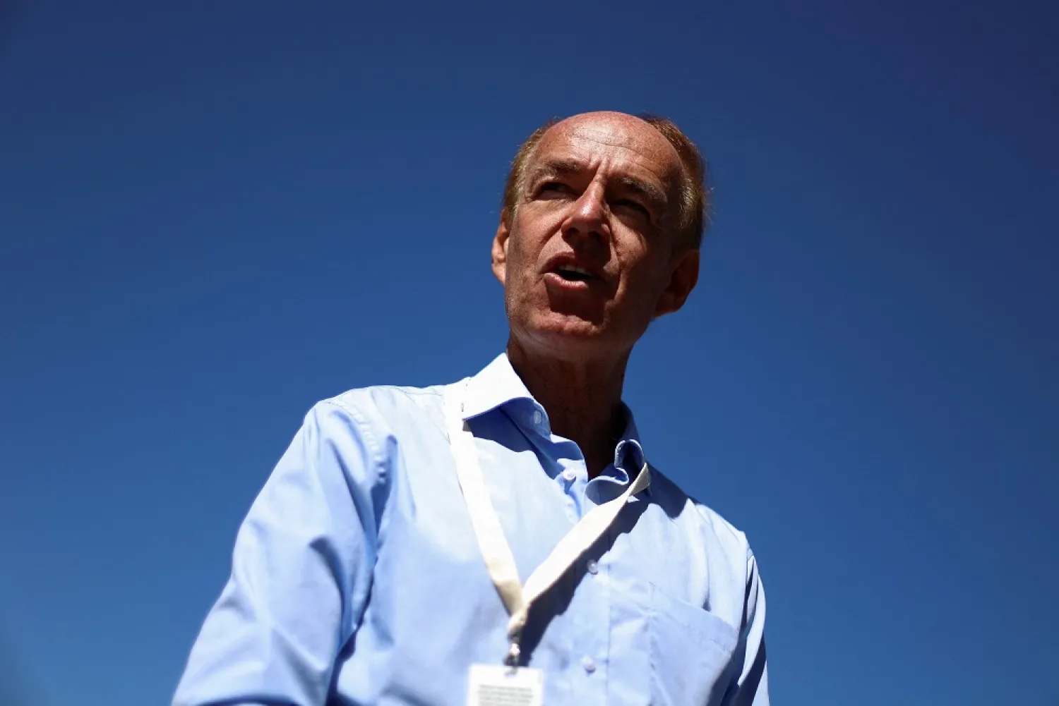 The director general of the World Wildlife Fund, Marco Lambertini, gives an interview to Reuters at the United Nations Ocean Conference, in Lisbon, Portugal, June 28, 2022. (Reuters)