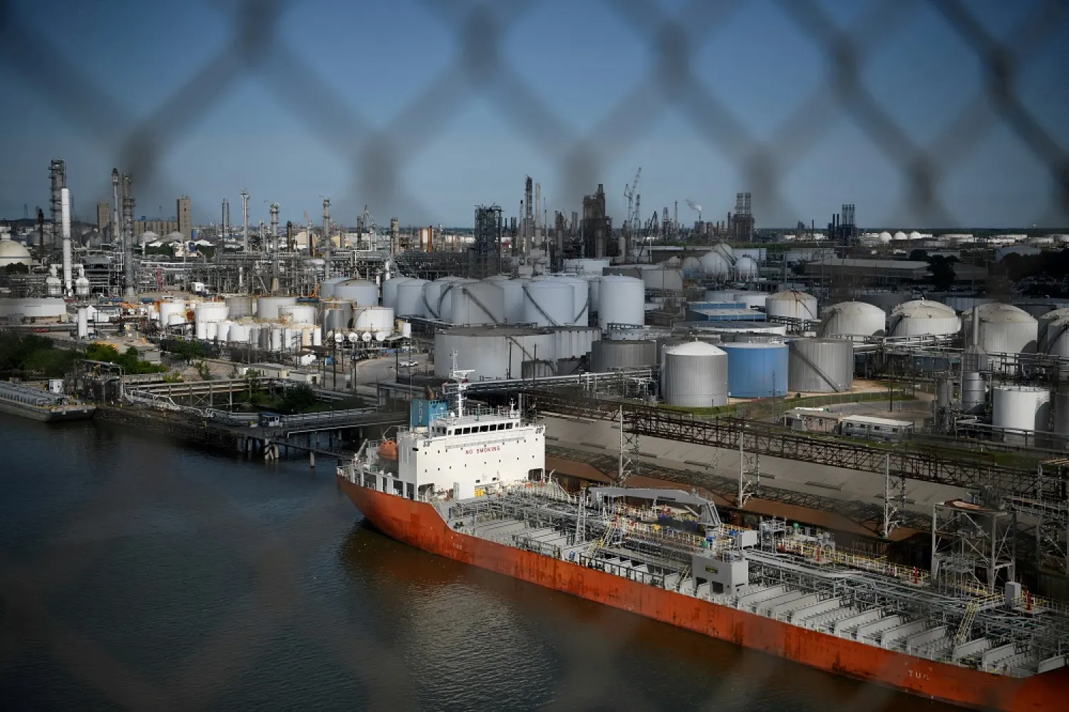The Houston Ship Channel and adjacent refineries, part of the Port of Houston, are seen in Houston, Texas, US, May 5, 2019. (Reuters)