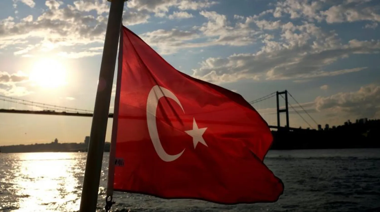 A Turkish flag with the Bosphorus Bridge in the background, flies on a passenger ferry in Istanbul, Turkey September 30, 2020. (Reuters)
