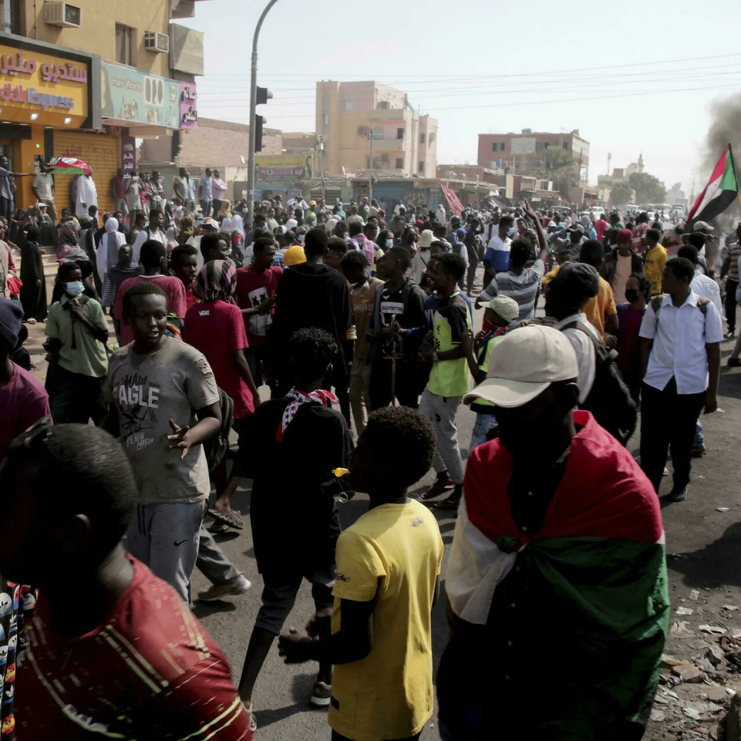Protesters gather in Khartoum, Sudan, Sunday, Jan. 9, 2022. AP - Marwan Ali
