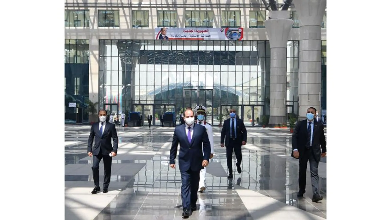 Egyptian President Abdel Fattah El-Sisi at the new station (Egyptian presidency)