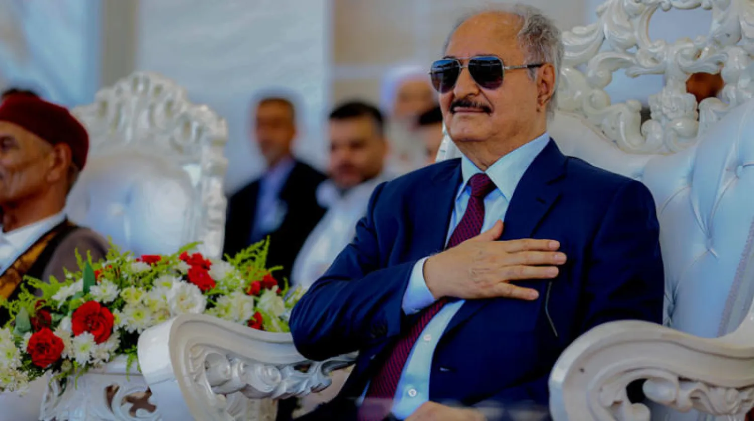 صورة وزعها «الجيش الوطني» لزيارة قائده العام المشير حفتر لمدينة درنة بالشرق الليبي