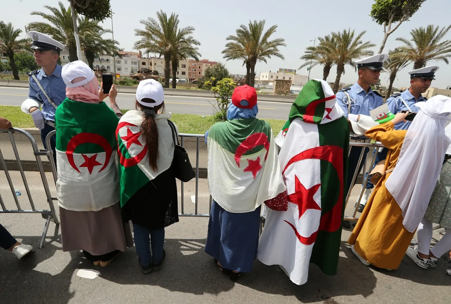 Algerians attend celebrations of the 60th anniversary of independence in Algiers, Algeria, 05 July 2022. (EPA)