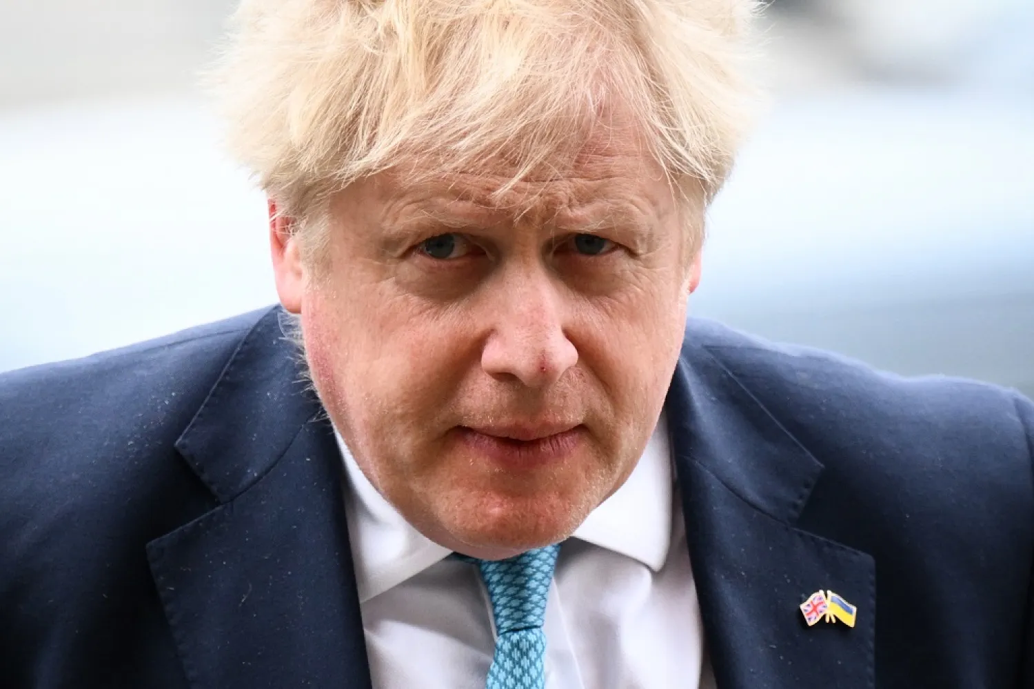 In this file photo taken on March 29, 2022 Britain's Prime Minister Boris Johnson arrives to attend a Service of Thanksgiving for Britain's Prince Philip, Duke of Edinburgh, at Westminster Abbey in central London. (AFP)