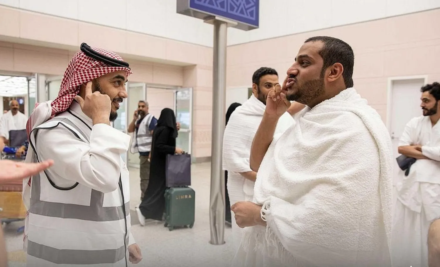 Three hundred persons with disabilities arrived at King Abdulaziz International Airport in Jeddah to perform the Hajj. (SPA)